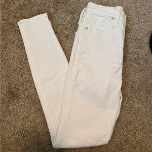 Madewell White Cropped High-Rise Skinny Jeans